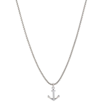 Halskette Anker Silber Damen Herren Edelstahl wasserfest hypoallergen Kette modern Karma