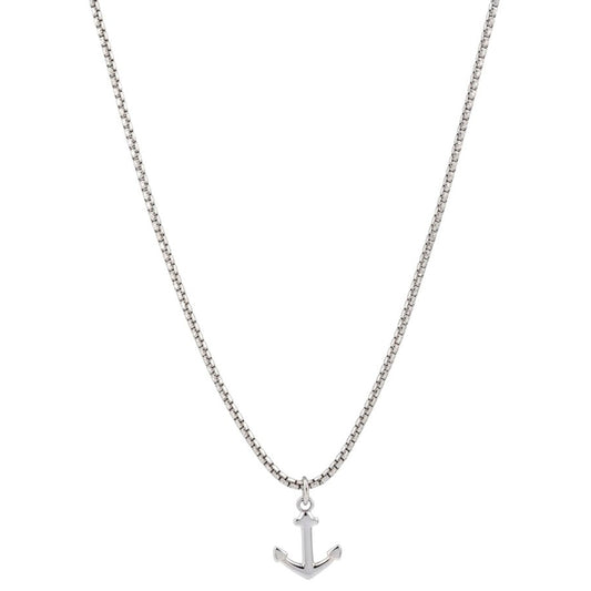 Halskette Anker Silber Damen Herren Edelstahl wasserfest hypoallergen Kette modern Karma