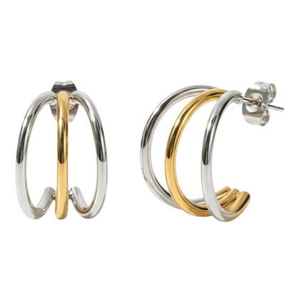 Edelstahl Creolen für Damen in Gold oder Silber KARMA