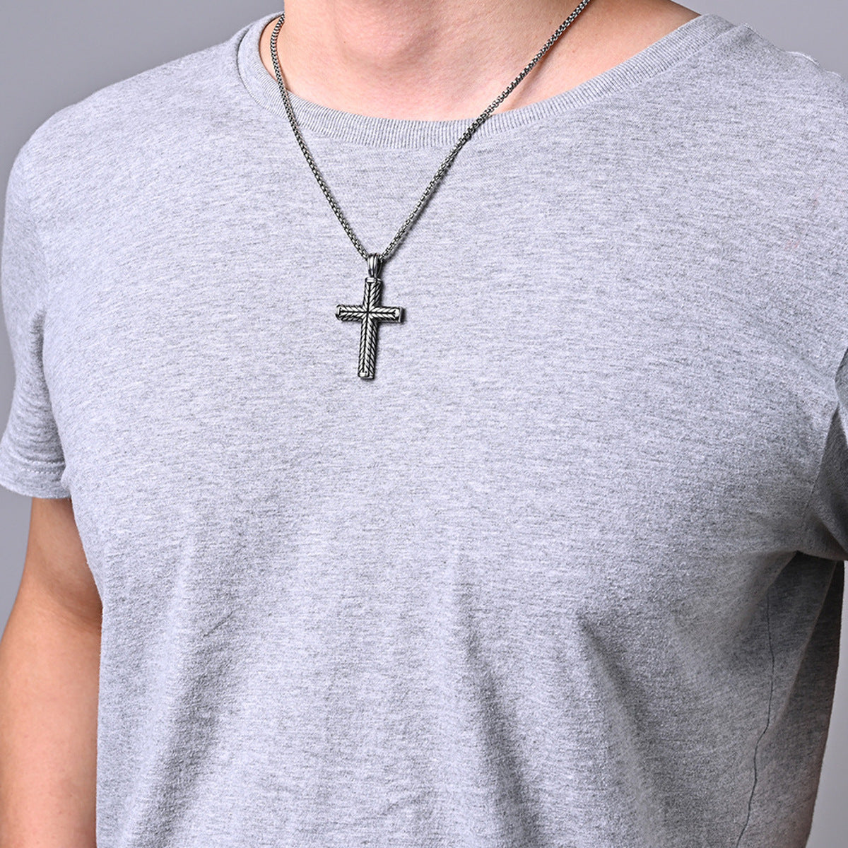Edelstahl Halskette Herren Kreuz KARMA