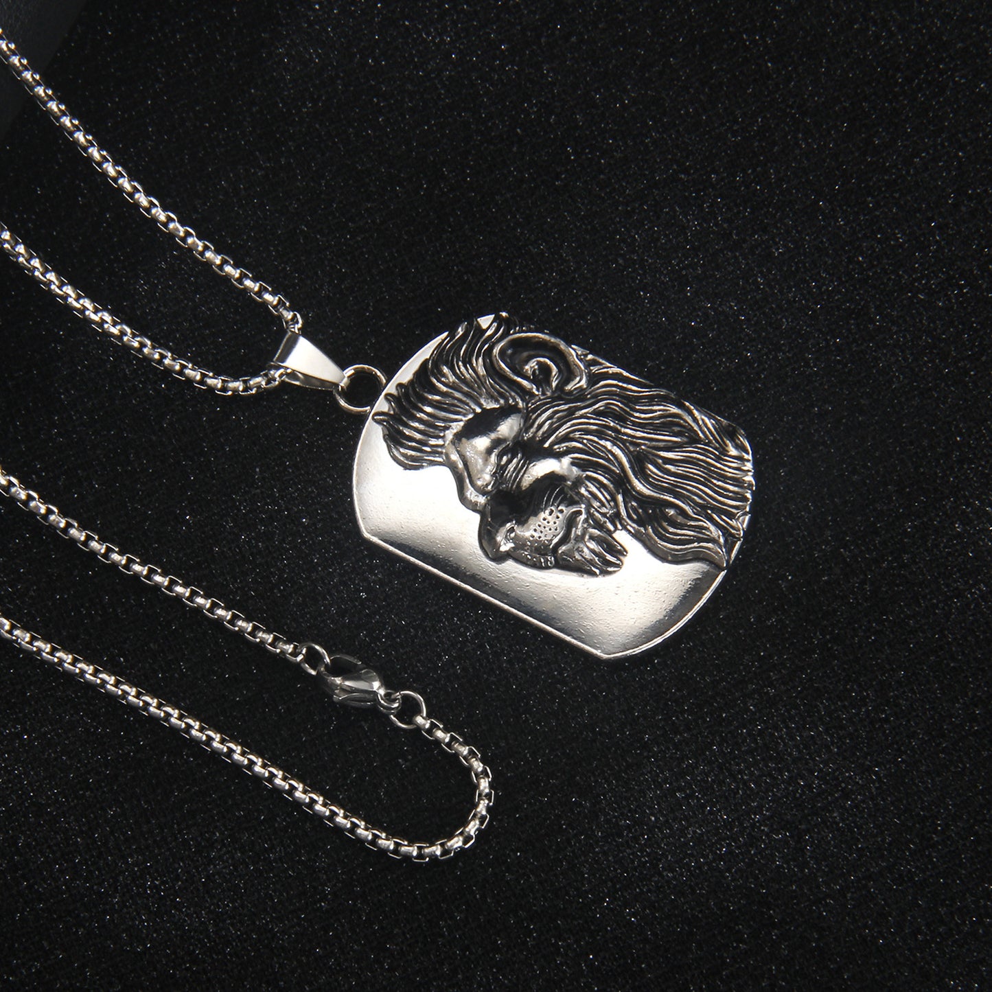 Halskette Löwe Silber Herren Edelstahl modern