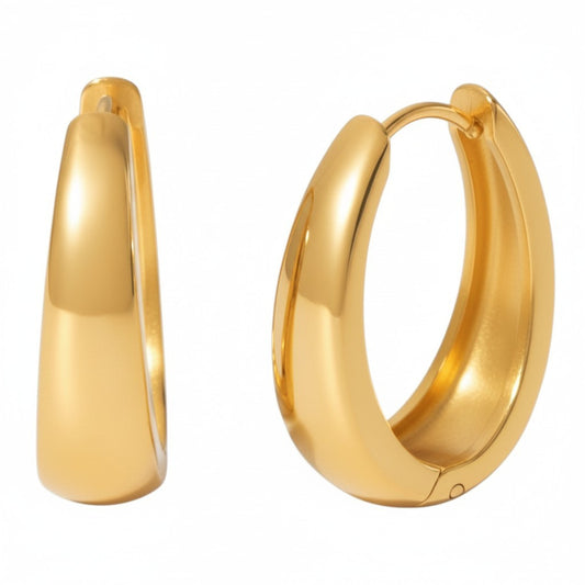 Creolen Gold 2 cm Damen Ohrringe Edelstahl wasserfest hypoallergen rostfrei Karma