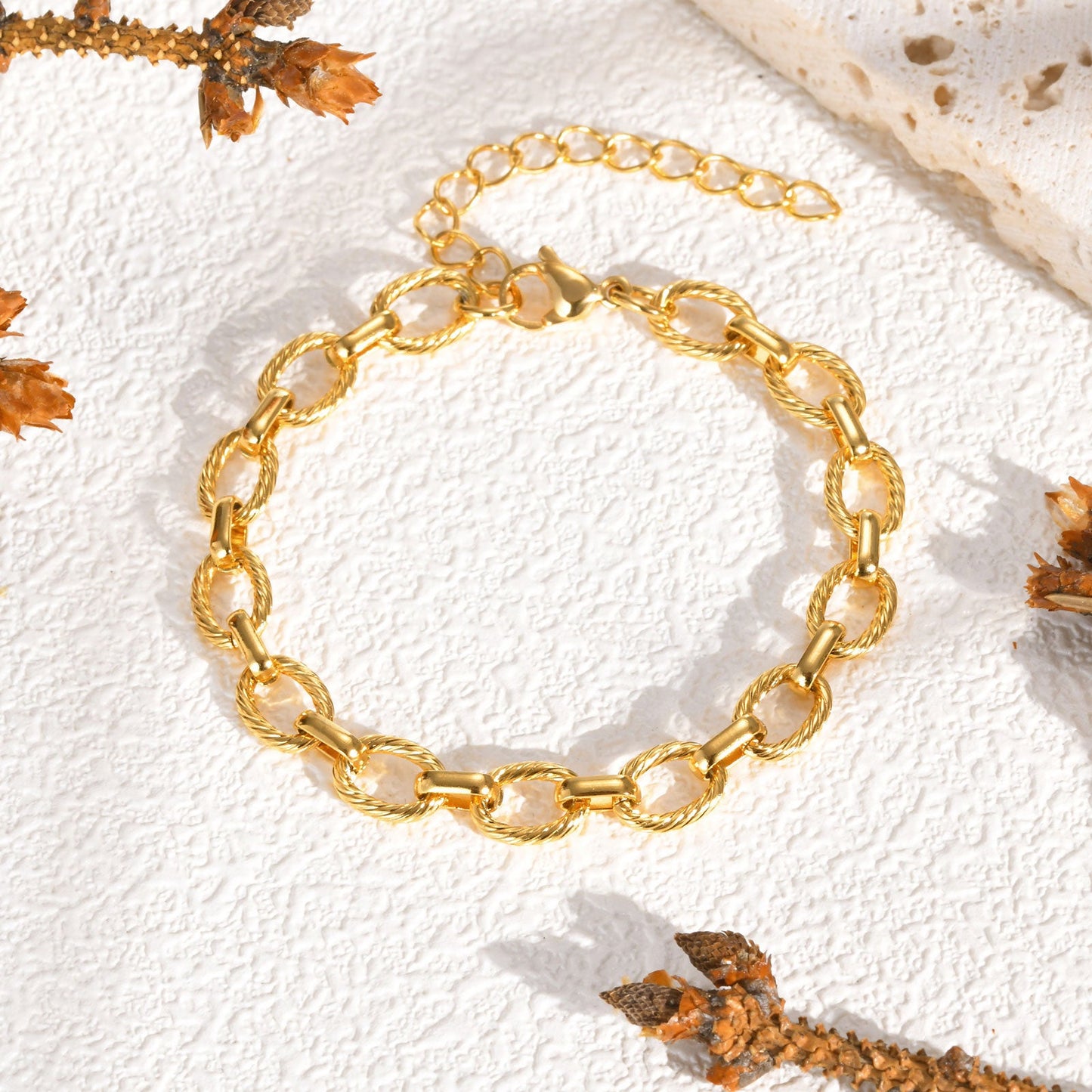 Schmuckset Armband und Halskette Edelstahl Gold KARMA