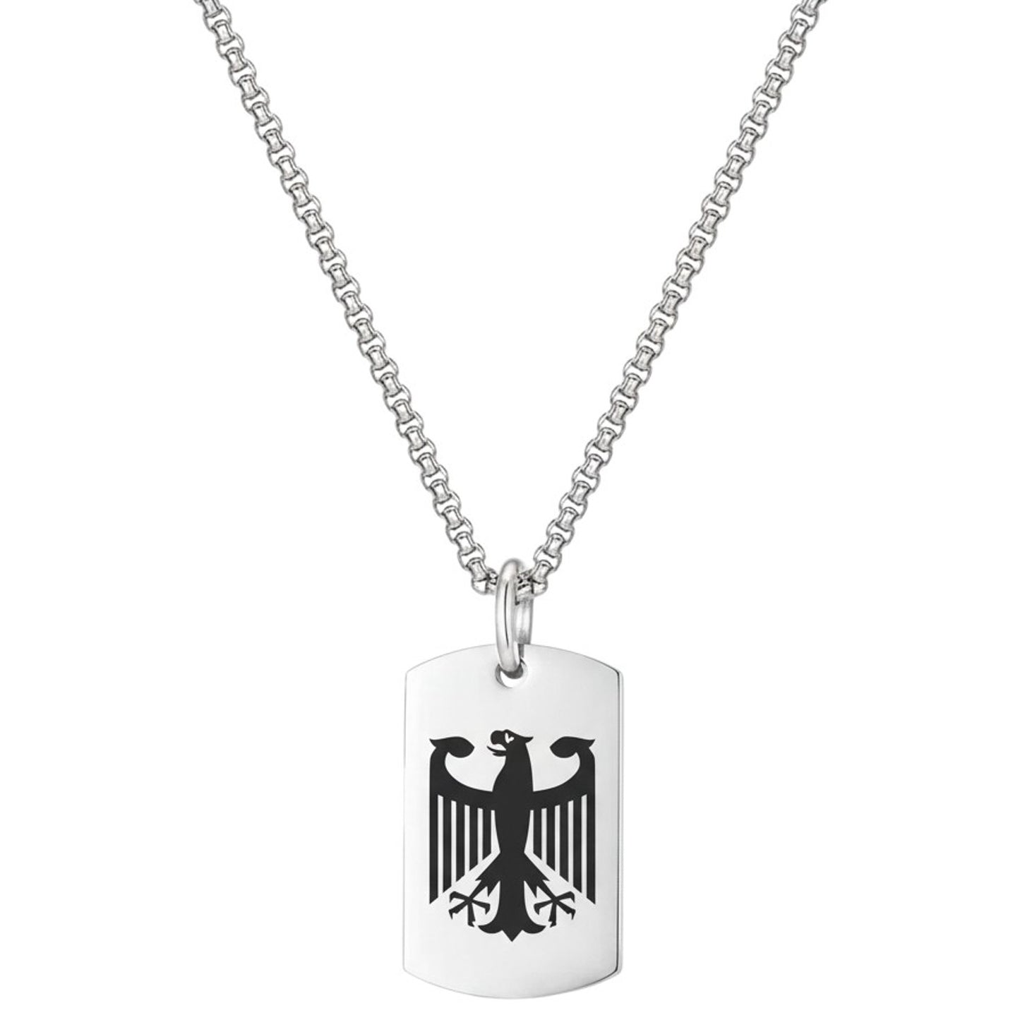 Halskette Adler Silber Edelstahl modern Herren Kette wasserfest hypoallergen Karma