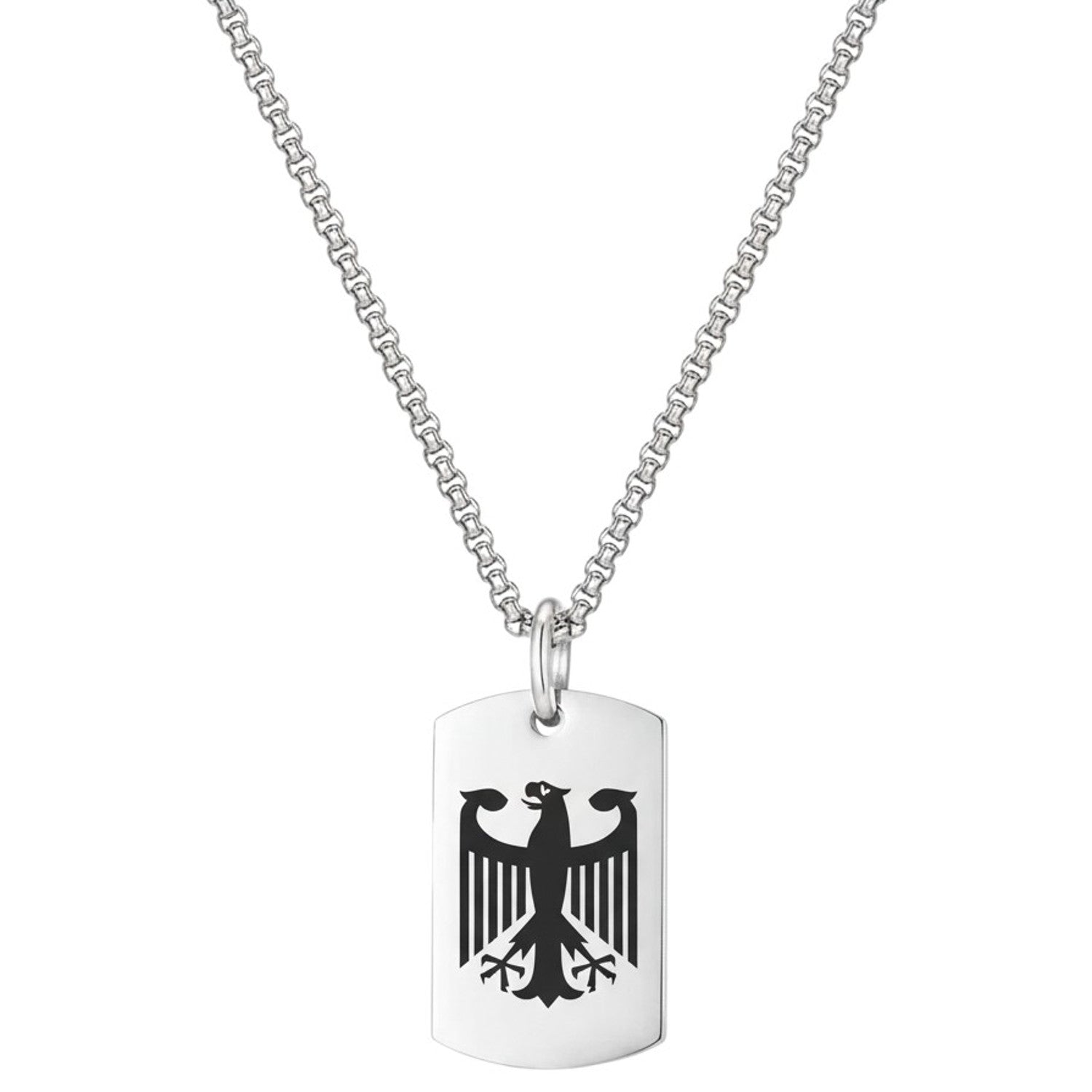 Halskette Adler Silber Edelstahl modern Herren Kette wasserfest hypoallergen Karma