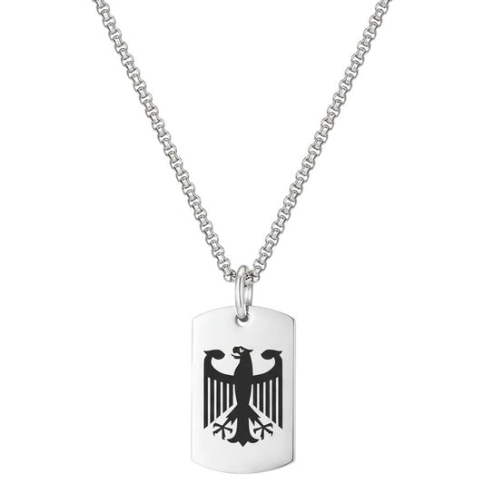 Halskette Adler Silber Edelstahl modern Herren Kette wasserfest hypoallergen Karma