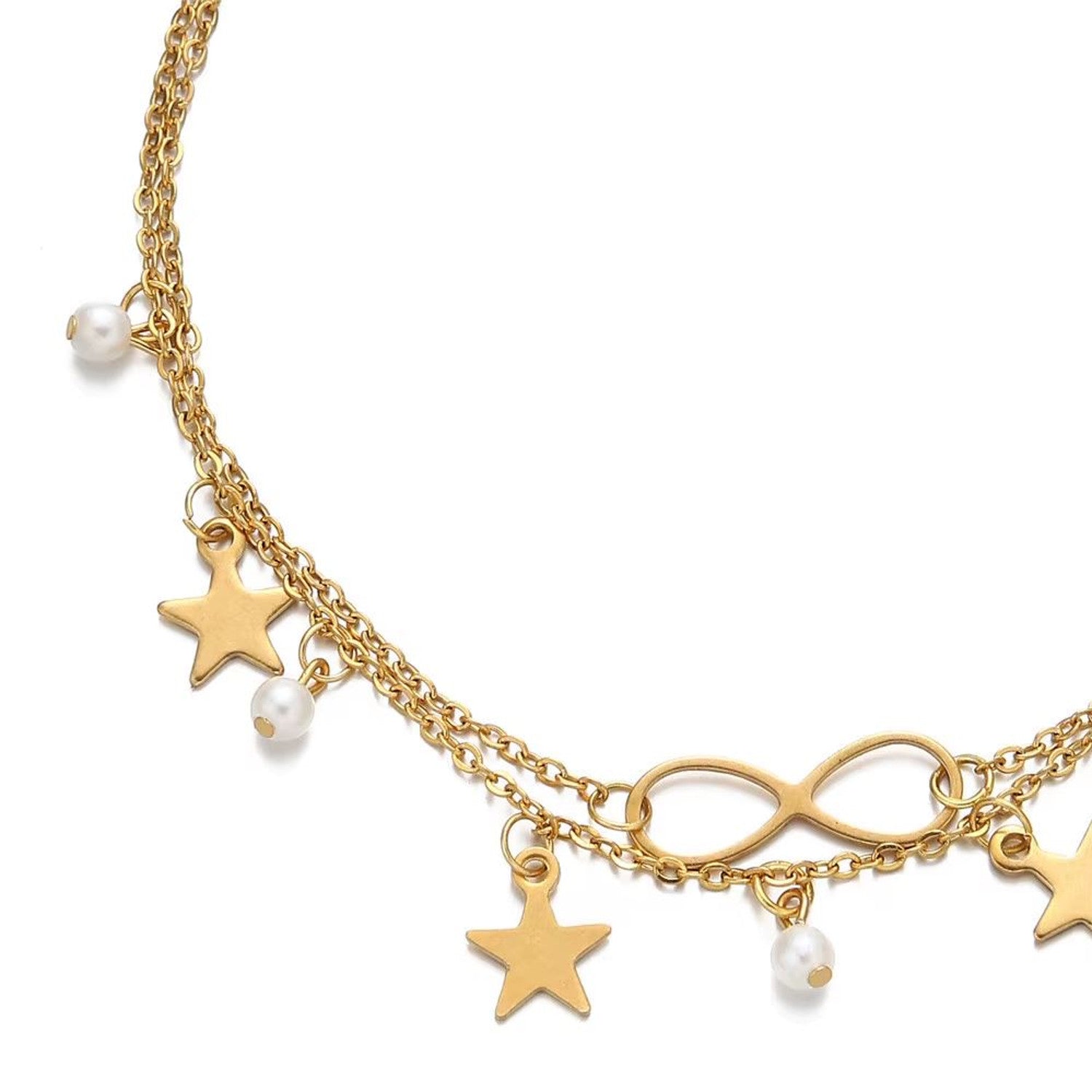 Fußkettchen Gold mit Anhängern KARMA