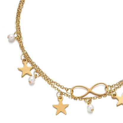 Fußkettchen Gold mit Anhängern KARMA