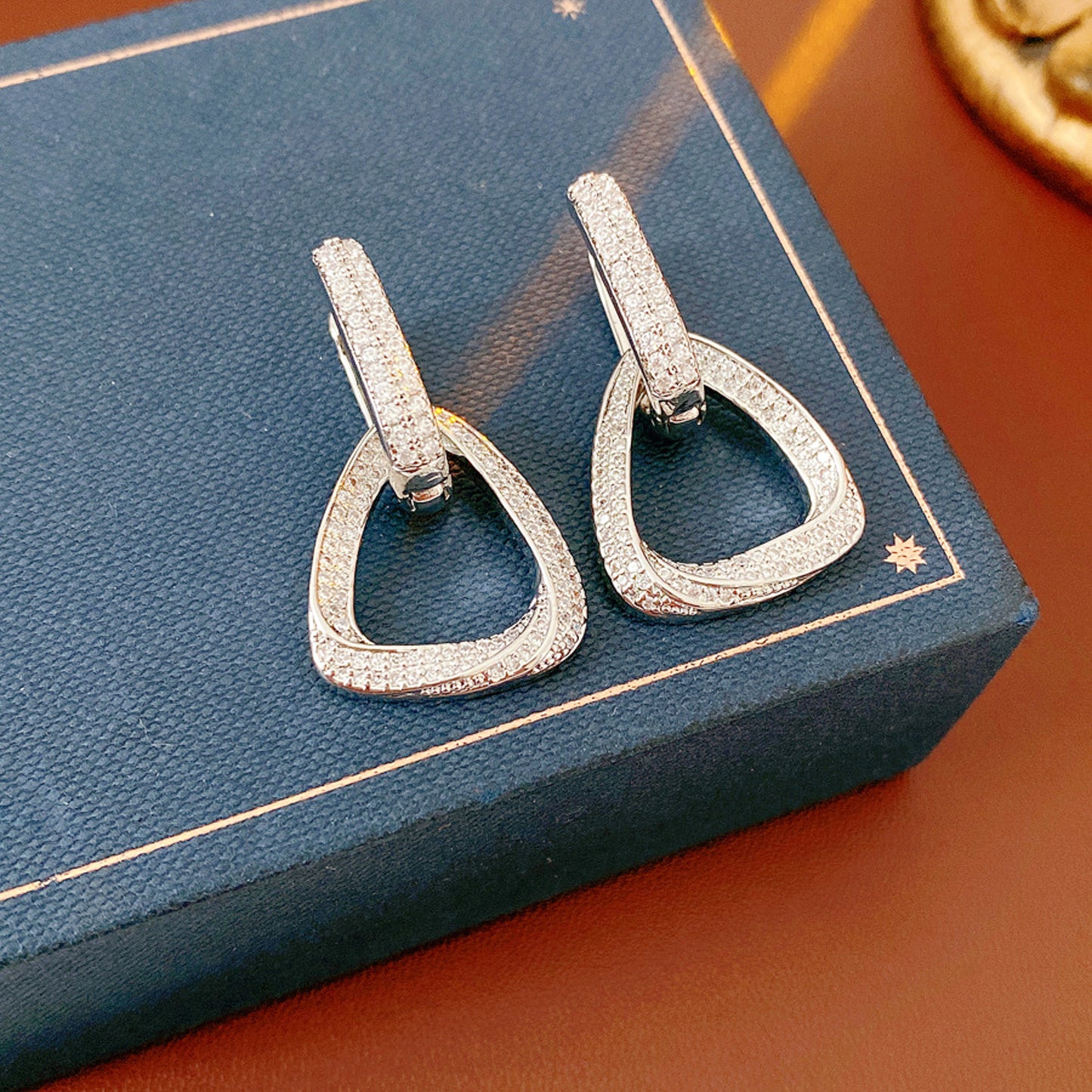 Ohrringe Kristalle Silber Weiß vergoldet Damen Kristallohrringe