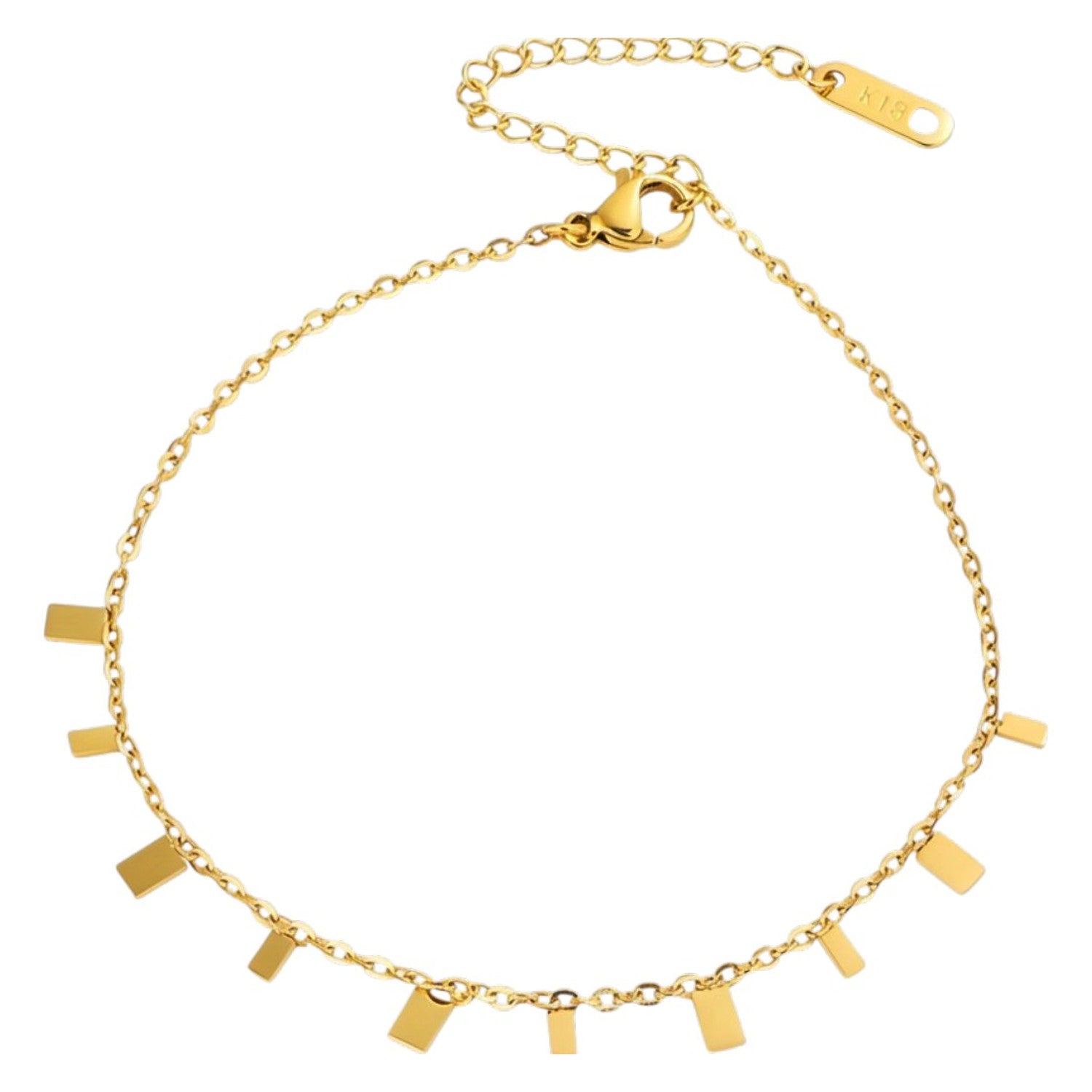 Fußkette Anhänger Gold verstellbares Fußkettchen modern Sommerschmuck Fußschmuck Karma