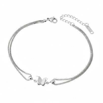 Fußkette Schmetterling Silber verstellbares Fußkettchen modern Sommerschmuck Fußschmuck Karma