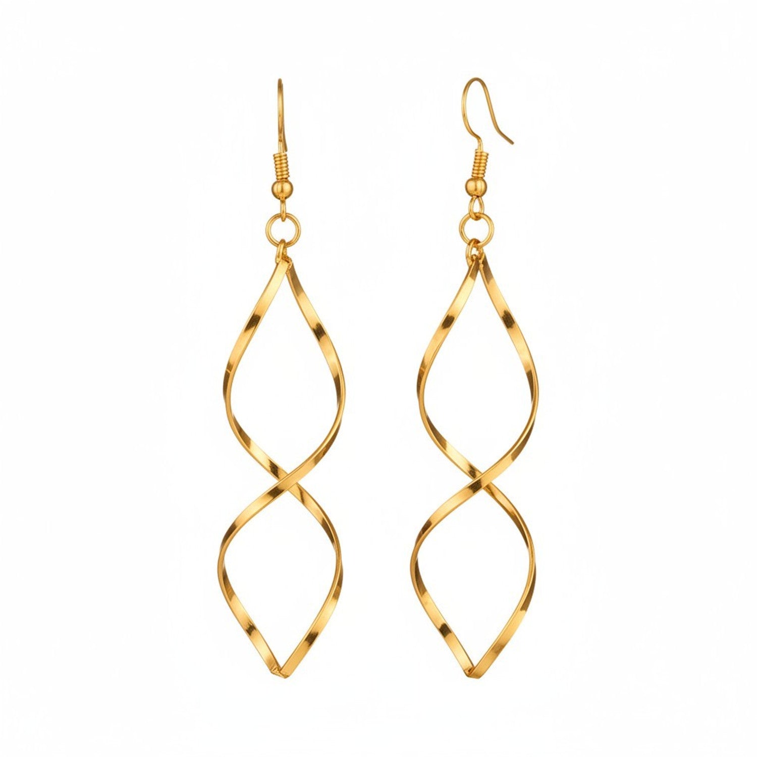 Ohrhänger Spiralen Gold 9,5 cm Damenohrringe Ohrringe modern Karma