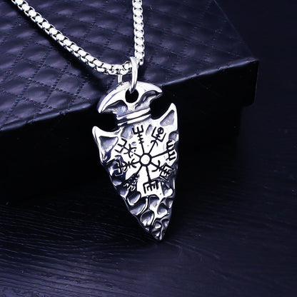 Halskette Herren Pfeilspitze Silber 60 cm Edelstahl Metall Kette rostfrei Karma