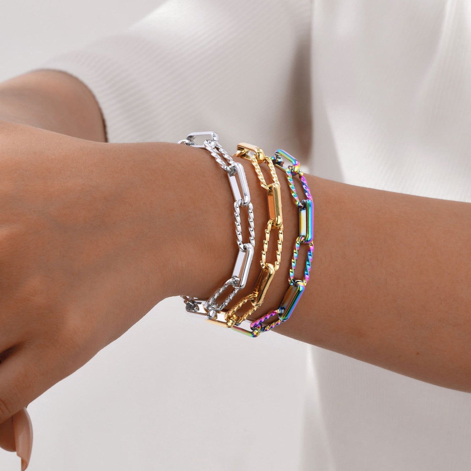 Gliederarmband Damen Gold od. Silber Karma