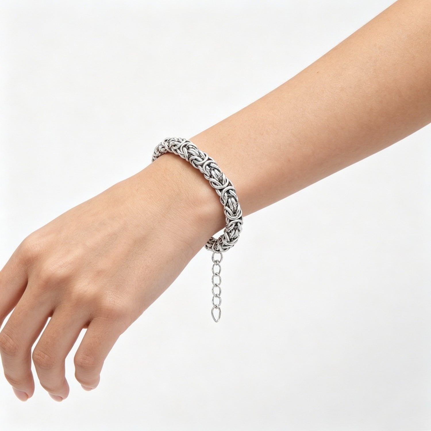 Damen Armband Silber 16 cm Edelstahl wasserfest hypoallergen verstellbares Damenarmband Karma