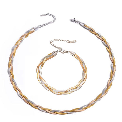 Schmuckset 3farbig Halskette und Armband KARMA