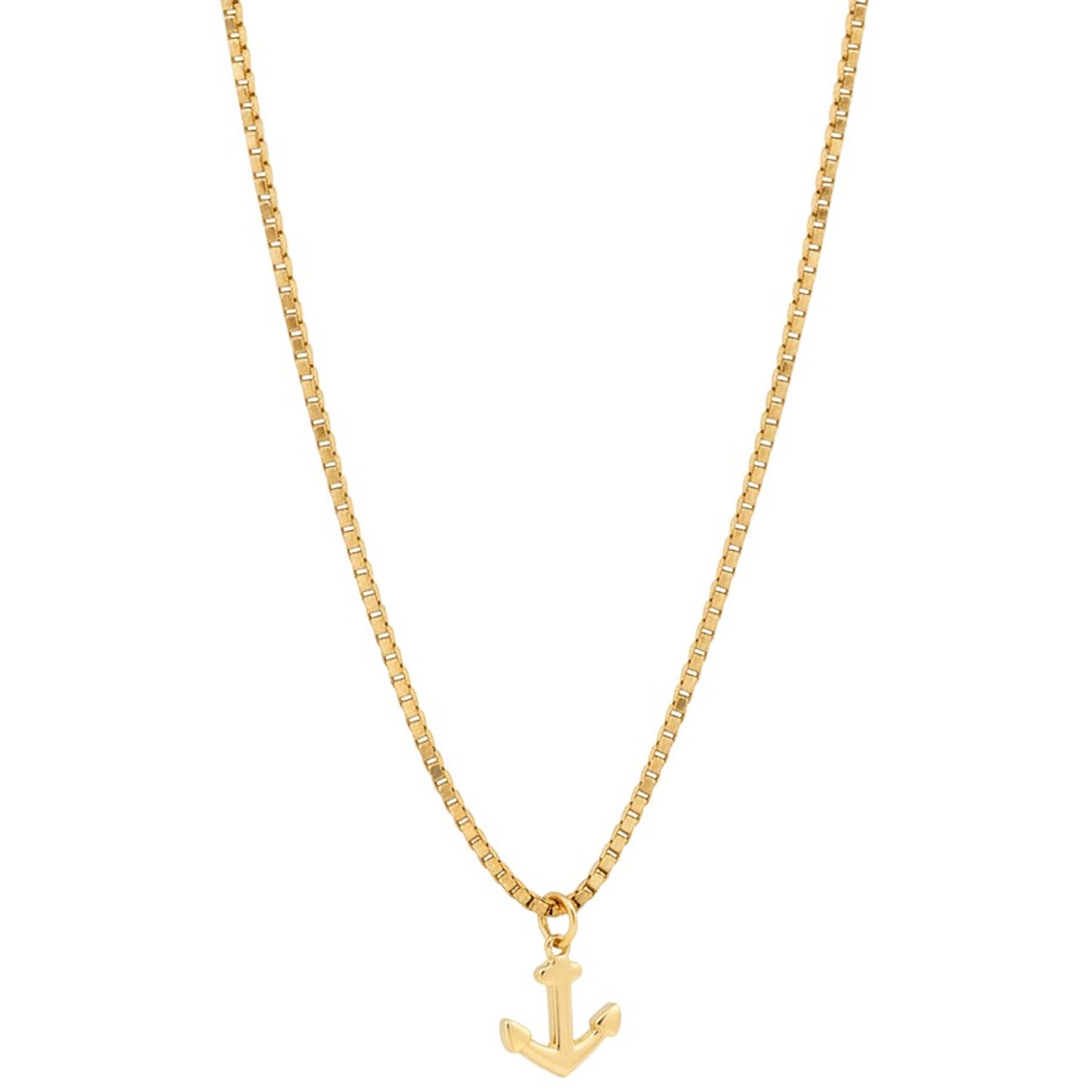 Halskette Anker Gold Damen Herren Edelstahl wasserfest hypoallergen Kette modern Karma