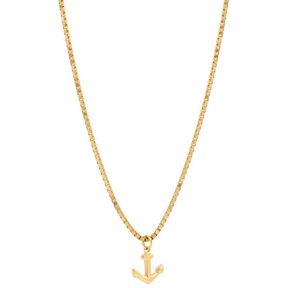 Halskette Anker Gold Damen Herren Edelstahl wasserfest hypoallergen Kette modern Karma