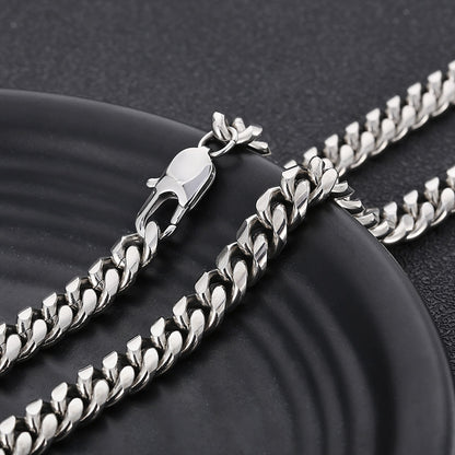 Panzerkette Edelstahl Silber 50 cm Unisex wasserfest hypoallergen Edelstahlkette Halskette KARMA