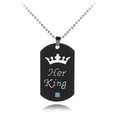 Partnerketten Queen King schwarz KARMA