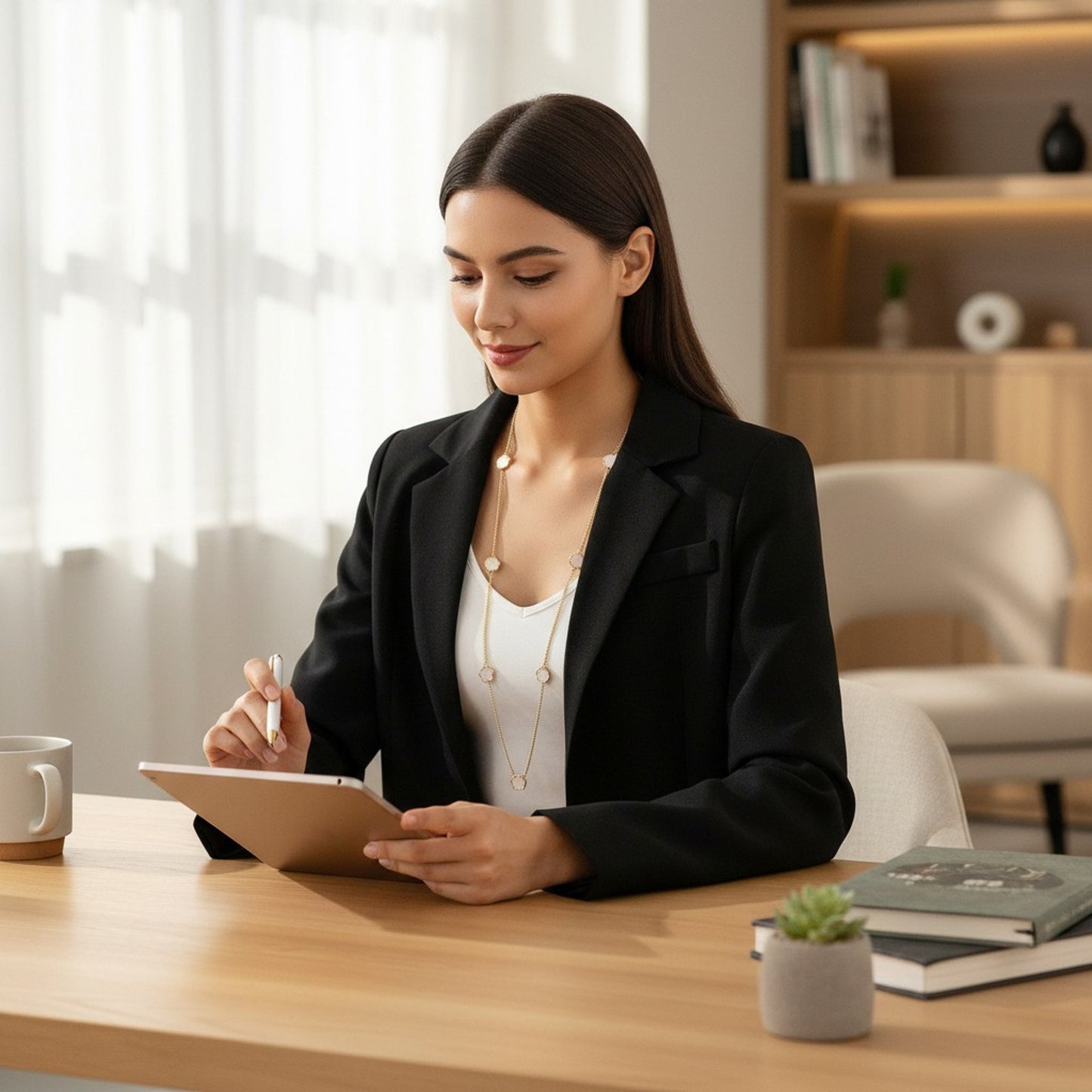 Lange Halskette Blumen Gold Weiß 100 cm Damen Pulloverkette