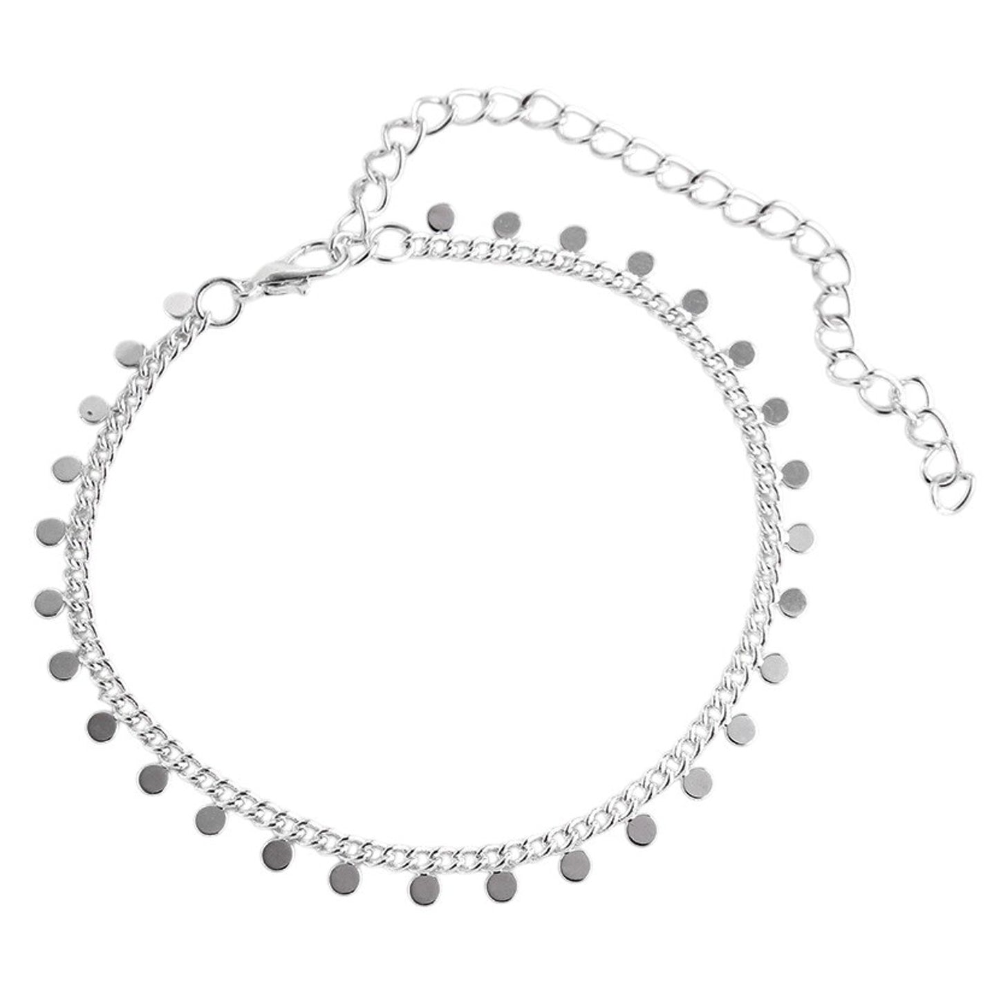 Fußkette Coins Silber verstellbares Fußkettchen modern Sommerschmuck Fußschmuck Karma