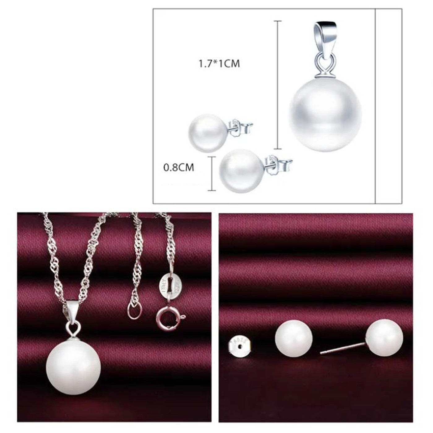 Schmuckset Perlen Silber 925 Karma