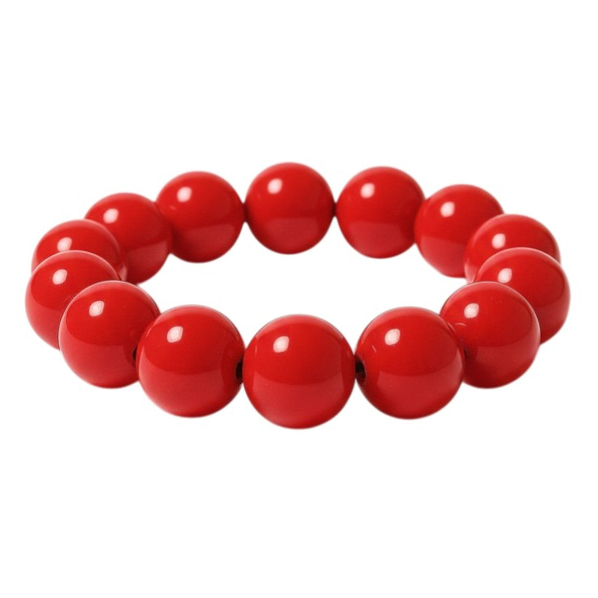 XL Perlenarmband Rot Damen Acryl Armband bunt dehnbar Karma