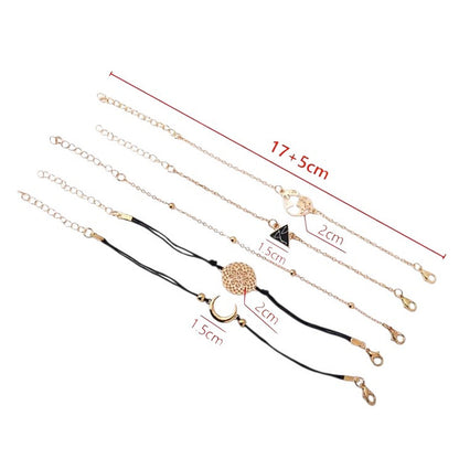 4teiliges Armbandset Schwarz Gold KARMA