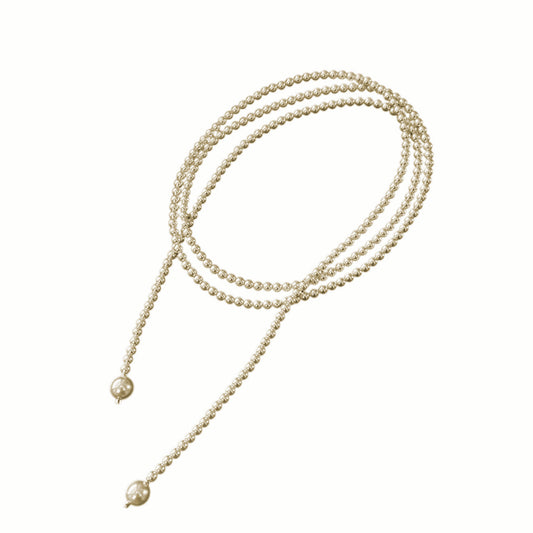 Lange Halskette mit Perlen Pulloverkette KARMA