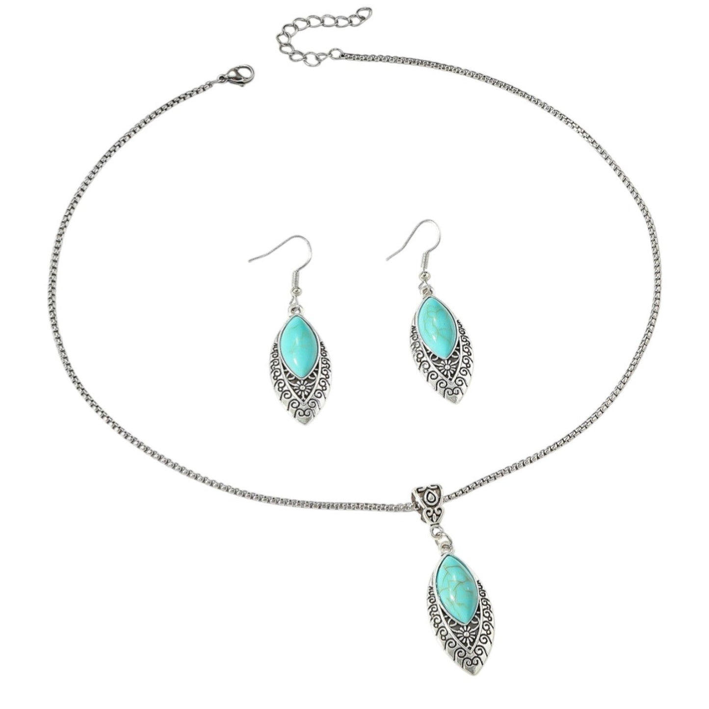 Schmuckset Boho Altsilber Türkis KARMA