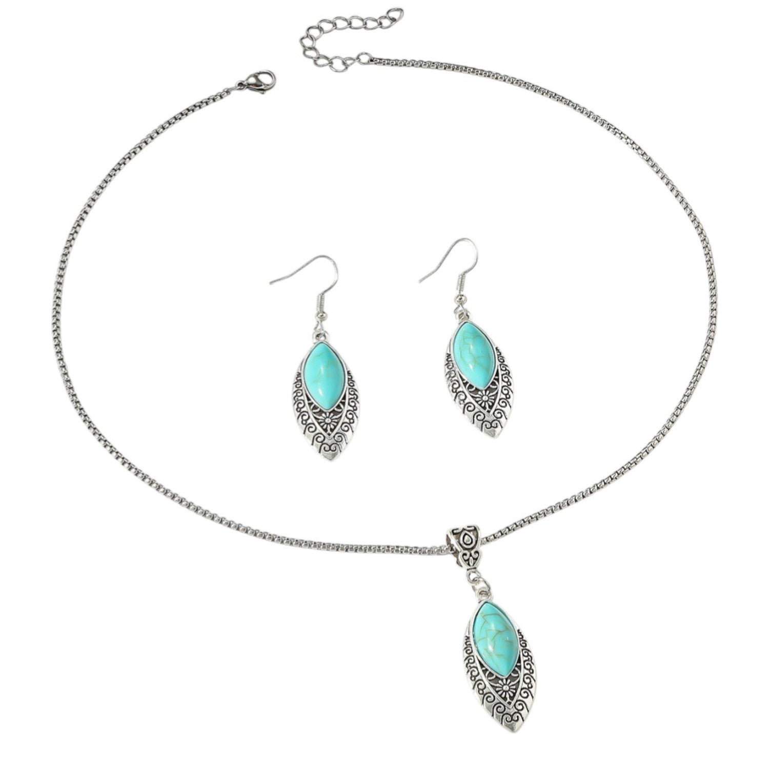 Schmuckset Boho Altsilber Türkis KARMA