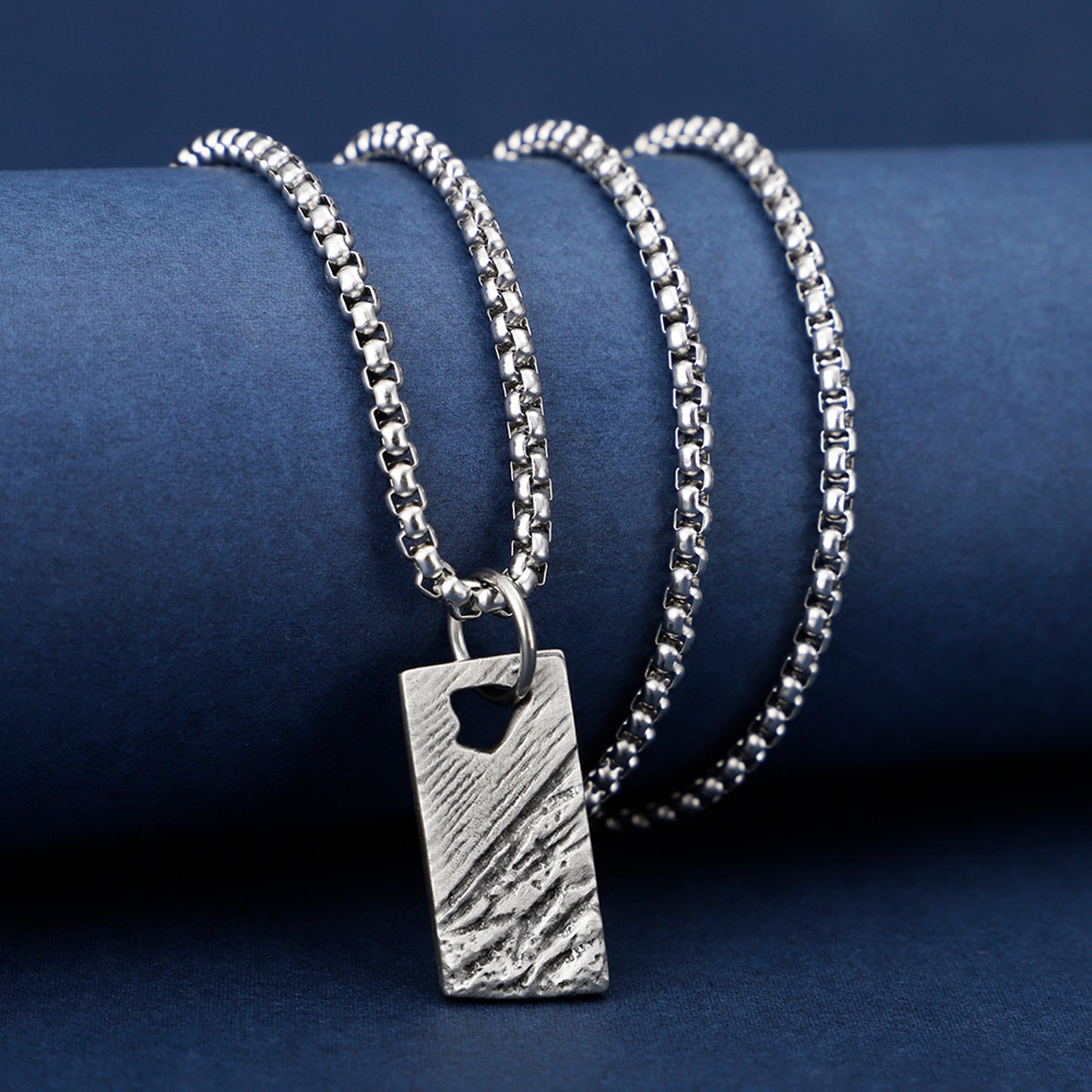 Kette Herren Silber Edelstahl mit Anhänger modern Herrenhalskette KARMA