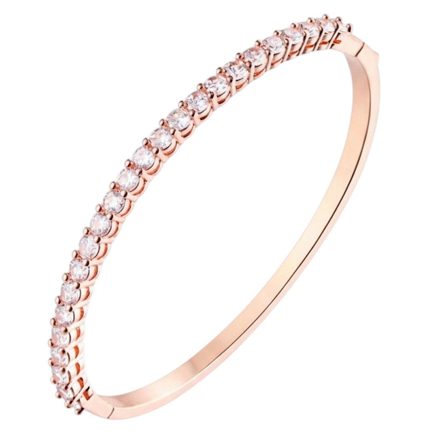Armreif Zirkone Roségold 6 cm Damen hypoallergen Damenarmreif Armschmuck Karma