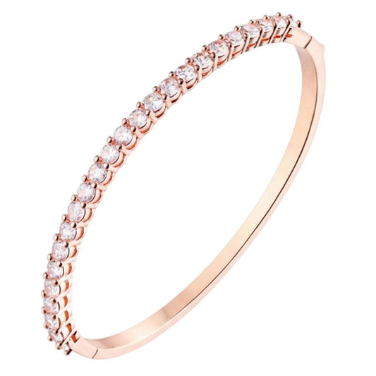 Armreif Zirkone Roségold 6 cm Damen hypoallergen Damenarmreif Armschmuck Karma