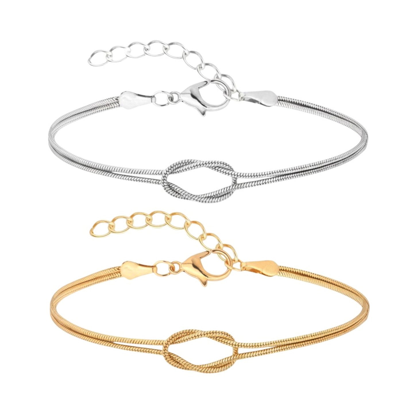 Partnerarmbänder Knoten Edelstahl Silber Gold Armband Unisex Partnerschmuck wasserfest hypoallergen