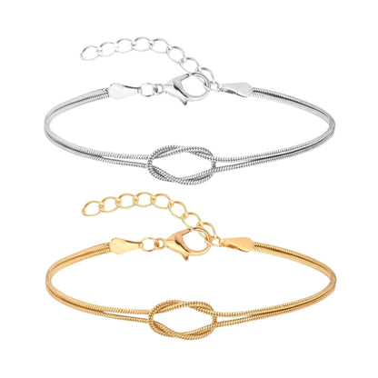 Partnerarmbänder Knoten Edelstahl Silber Gold Armband Unisex Partnerschmuck wasserfest hypoallergen