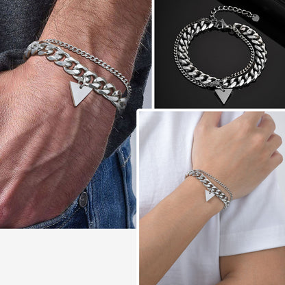 Armband Herren Edelstahl Silber modern KARMA
