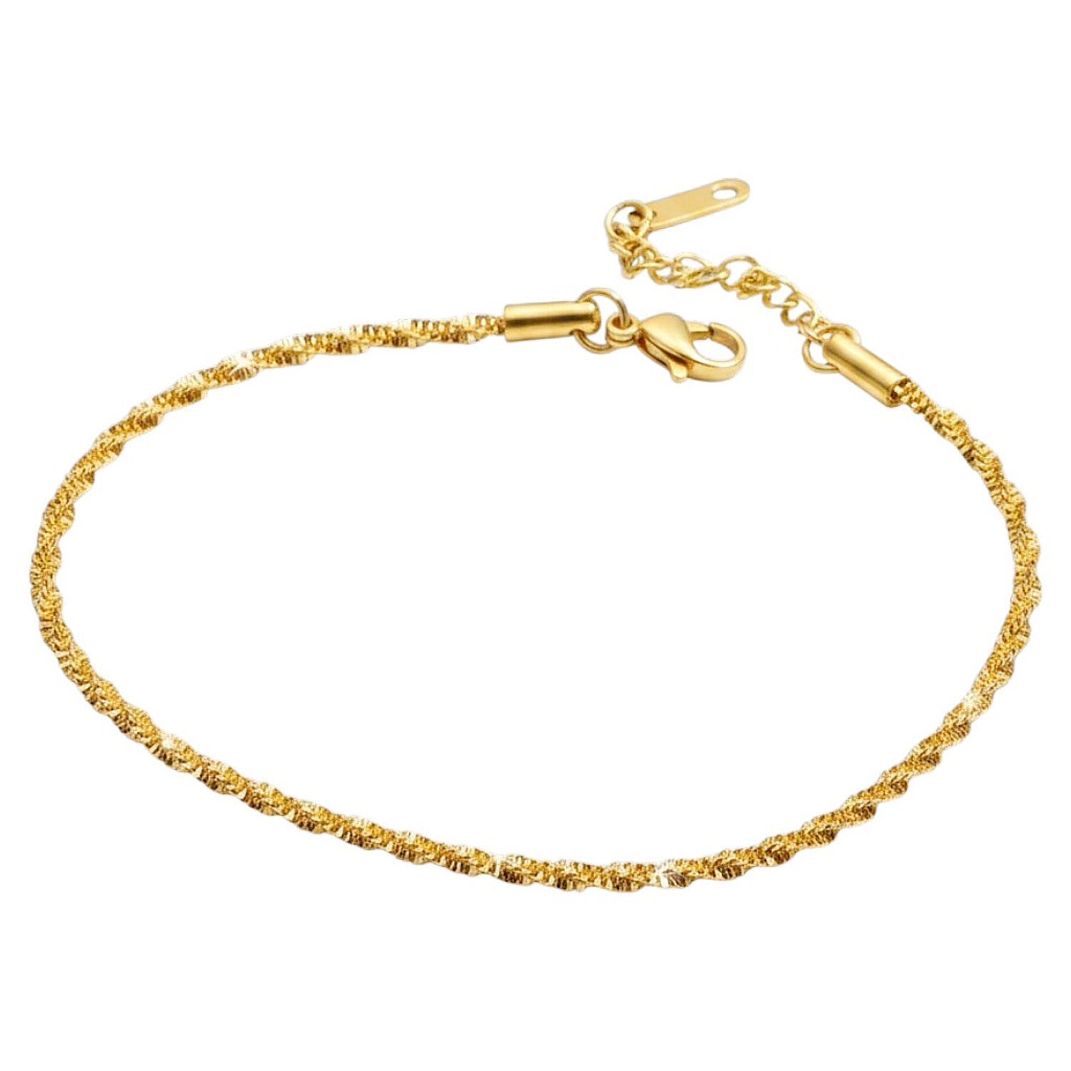Fußkette Gold Edelstahl verstellbares Fußkettchen modern wasserfest hypoallergen Karma