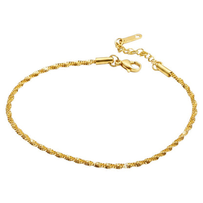 Fußkette Gold Edelstahl verstellbares Fußkettchen modern wasserfest hypoallergen Karma