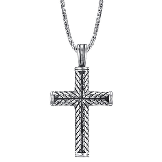 Edelstahl Halskette Herren Kreuz KARMA
