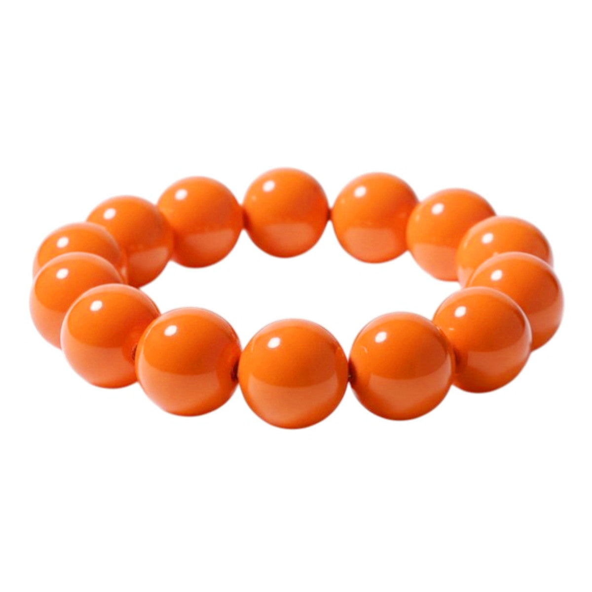 XL Perlenarmband Orange Damen Acryl Armband bunt dehnbar Karma