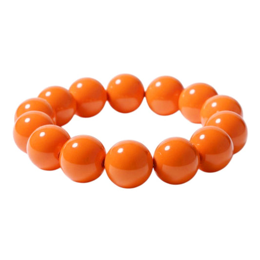 XL Perlenarmband Orange Damen Acryl Armband bunt dehnbar Karma
