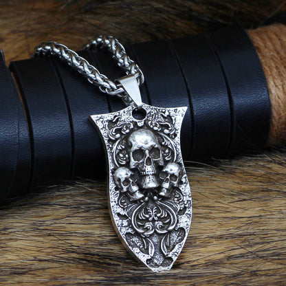Halskette Totenkopf Anhänger 60 cm Herren Kette Karma