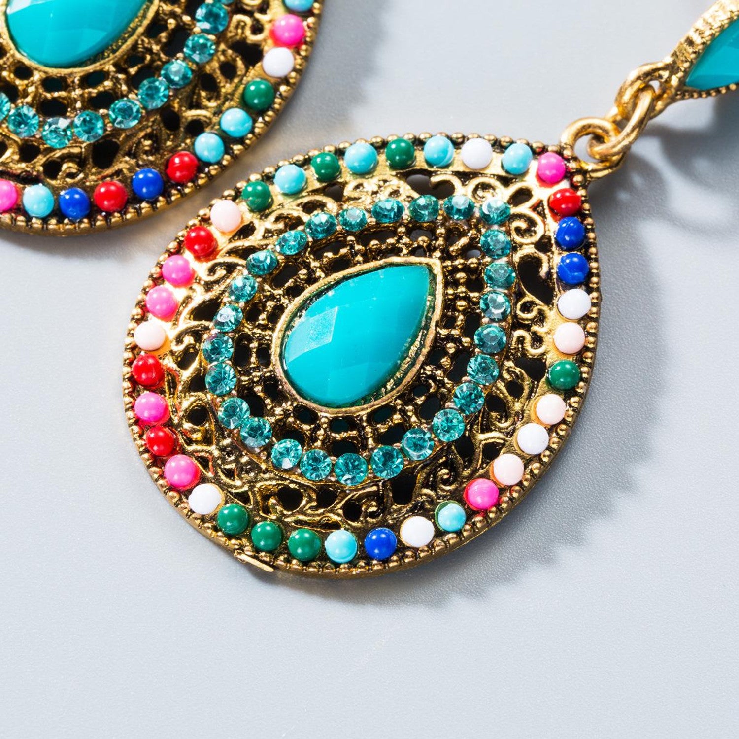 Bunte Ohrhänger Damen Boho 5 cm Ohrringe Karma