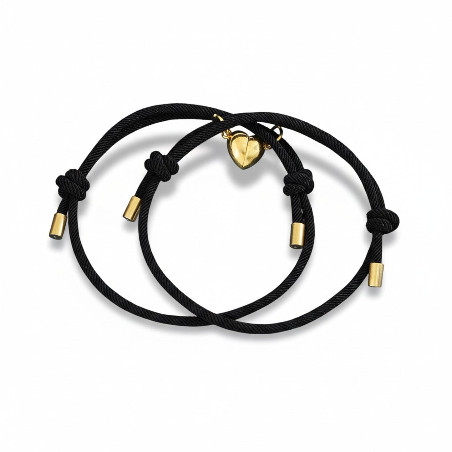 Armband Set Schwestern Schwarz Gold Geschenkbox modern Sisters by heart Karma