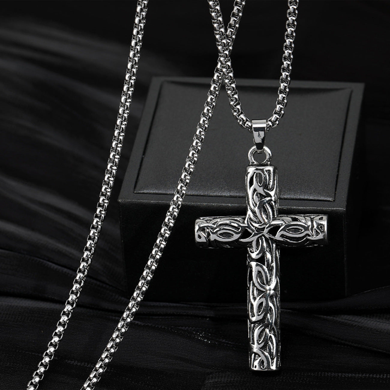 Halskette mit Kreuz Edelstahl KARMA