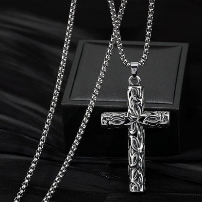 Halskette mit Kreuz Edelstahl KARMA