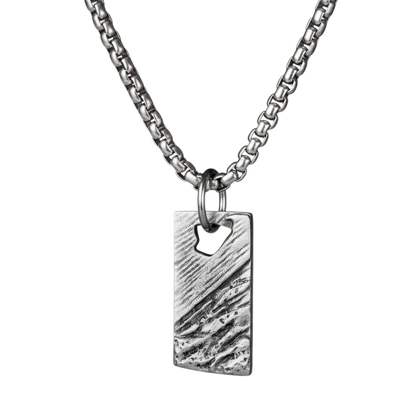 Kette Herren Silber Edelstahl mit Anhänger modern Herrenhalskette KARMA