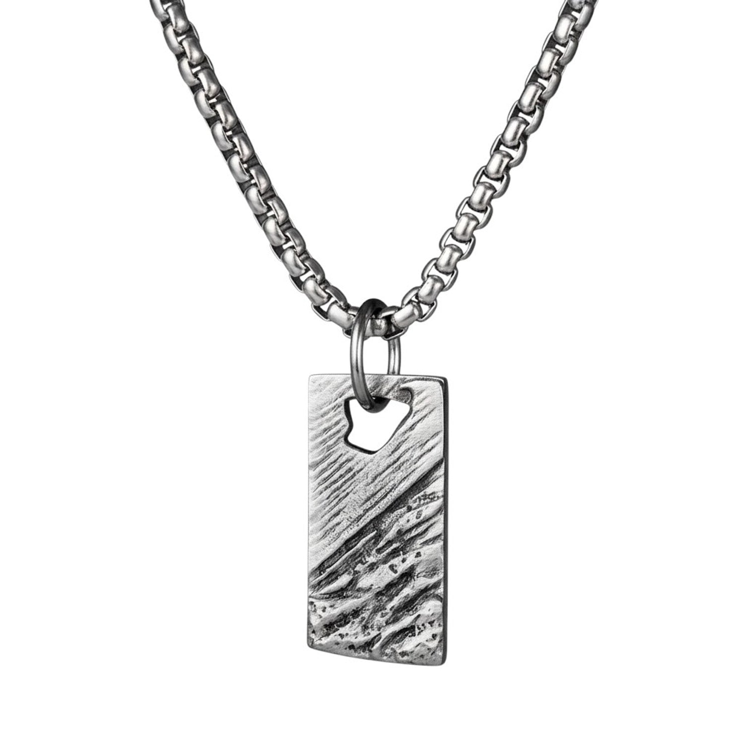 Kette Herren Silber Edelstahl mit Anhänger modern Herrenhalskette KARMA